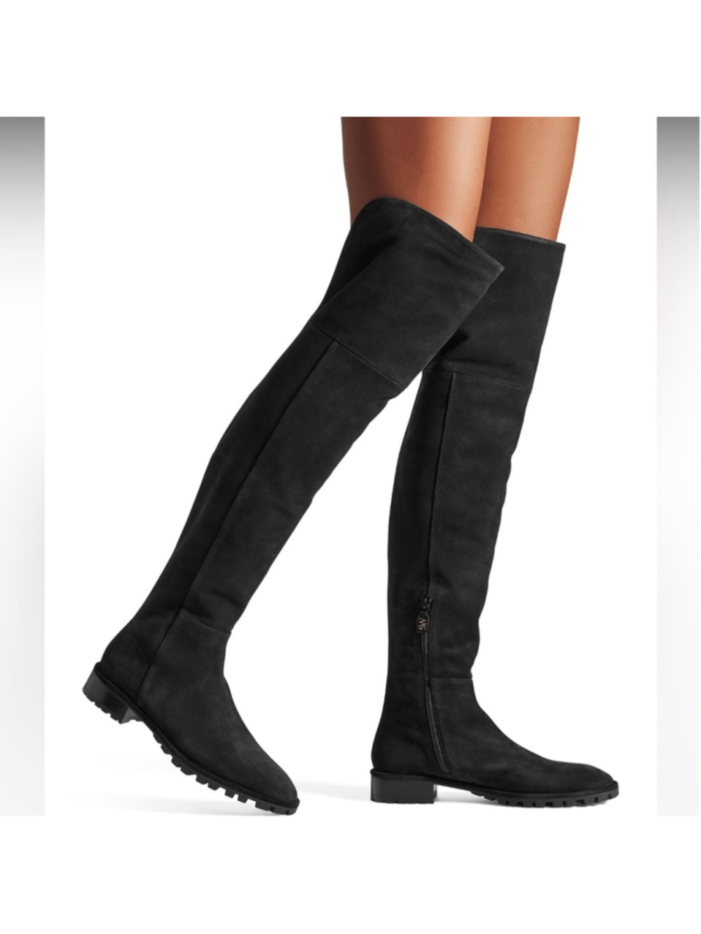 New Stuart Weitzman Amber Over the Knee Black Suede Boots size 7.5